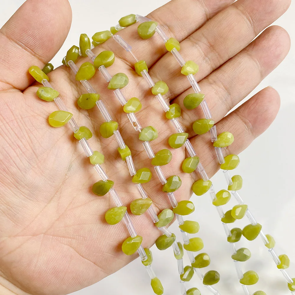 6x9mm Naturstein-Tropfenperlen Rosenquarz Amazonit Jade lose Perlen für handgefertigte Armbänder, Halsketten, Ohrringe, DIY-Bastelarbeiten – Detail 25