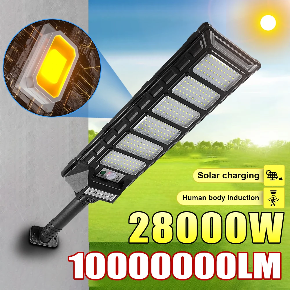 1000000LM Ultra Powerful Outdoor Solar Lamp Sunlight Motion Sensor Light Waterproof Street Wall Yard Lamp With Remote Control