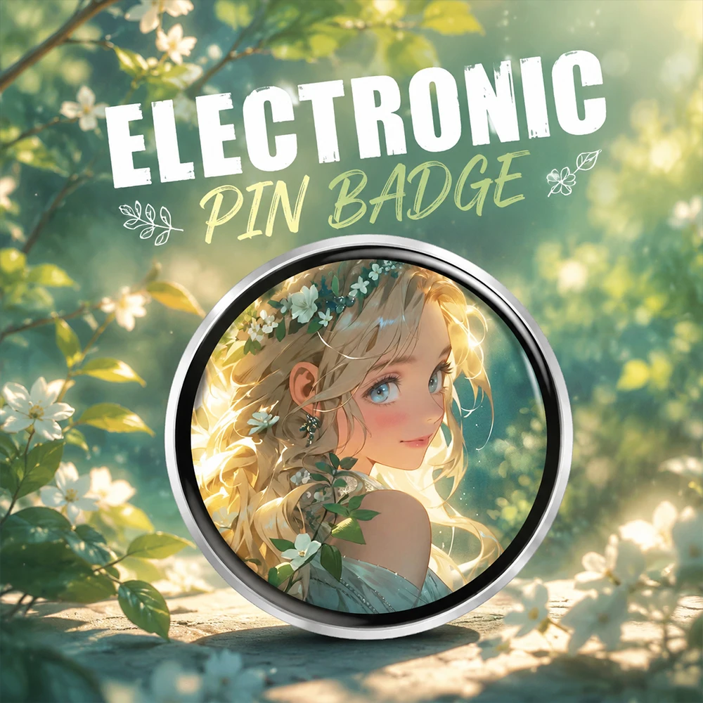 GIF Dynamic Anime Trendy E-Badge Photo Video MP3 Player Digital Display Badge Game Excellent Fans Friends Birthday Gift