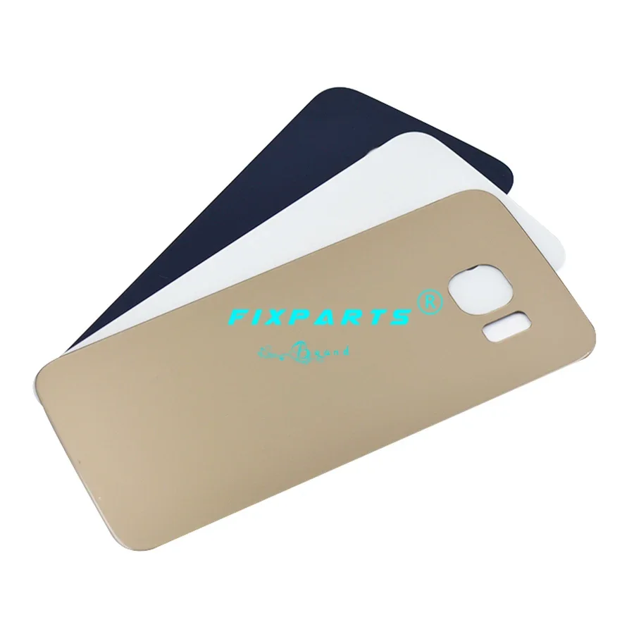 Tampa traseira de vidro para samsung galaxy s6, g920f, g920, g925, g928, borda s6 + borda s6 plus, adesivo adesivo