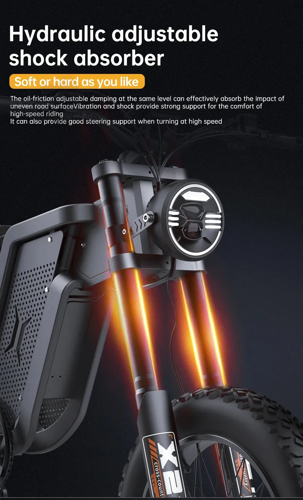 EKXBike X21 Volwassen E-bike: 2000W, 48V35AH Batterij, 55km/u, 20"*4.0 Off-road Banden, Perfect voor Sneeuw & Bergterrein