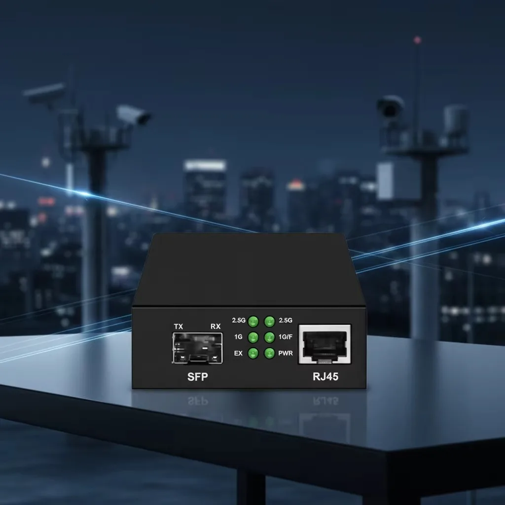 High Stability Industrial 2.5G PoE Fiber Media Converter | SFP Transceiver Slot for 10-120km Links & 802.3af/bt Power