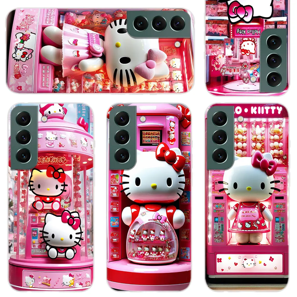 Soft Silicone Phone Case For Apple iPhone 15 14 13 12 11 Pro X XS Max XR Plus Mini Cover new Lovely Hello Kitty in Doll Machine