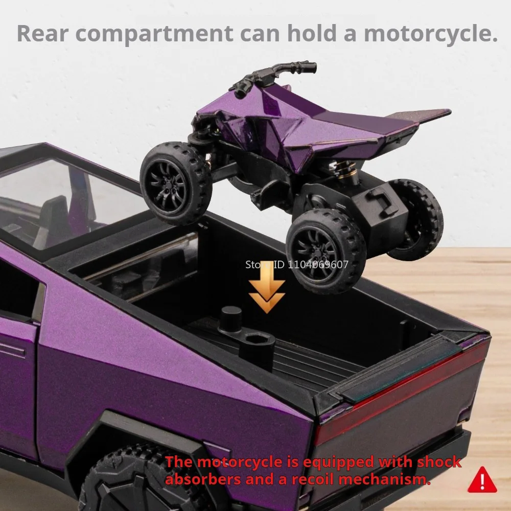 1:32 Scale Pickup Model Toy Car Sound Light Pull Back Doors Opened Off-road Vehicle Alloy Die-cast Models Toys for Kids Gifts