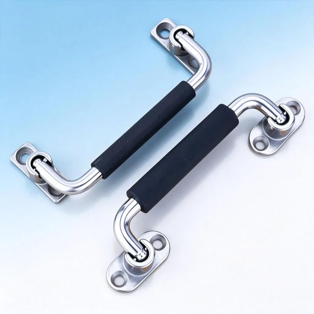 1Pc 304 Stainless Steel Foldable Handle Steamer Equipment Industrial Pulls Suitcase Anti-slip Handle Kitchen Cabinet Door Handle