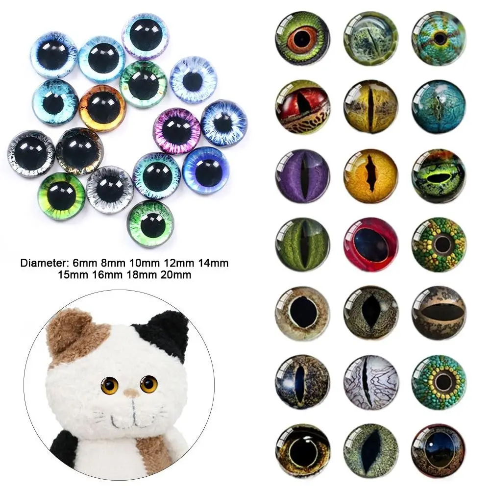 20pcs/10pairs New 6mm-20mm Eyes Crafts Eyes Crystal Plastic Glitter Crystal Eyes Dolls DIY Tools DIY Accessories