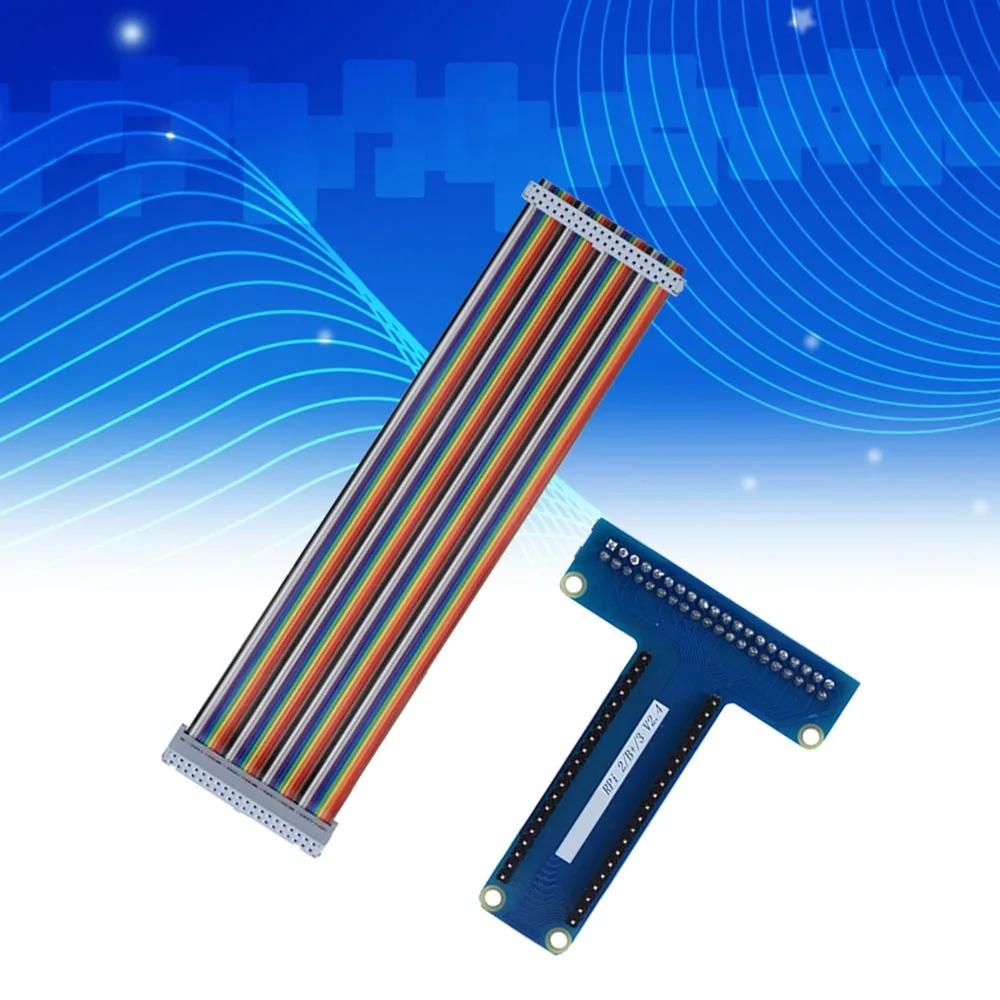 40Pin Ribbon Cable GPIO Extension Board Practical Easy To Use T Type GPIO GPIO Adapter for for Raspberry Pi 1B+/ 2B/ 3B