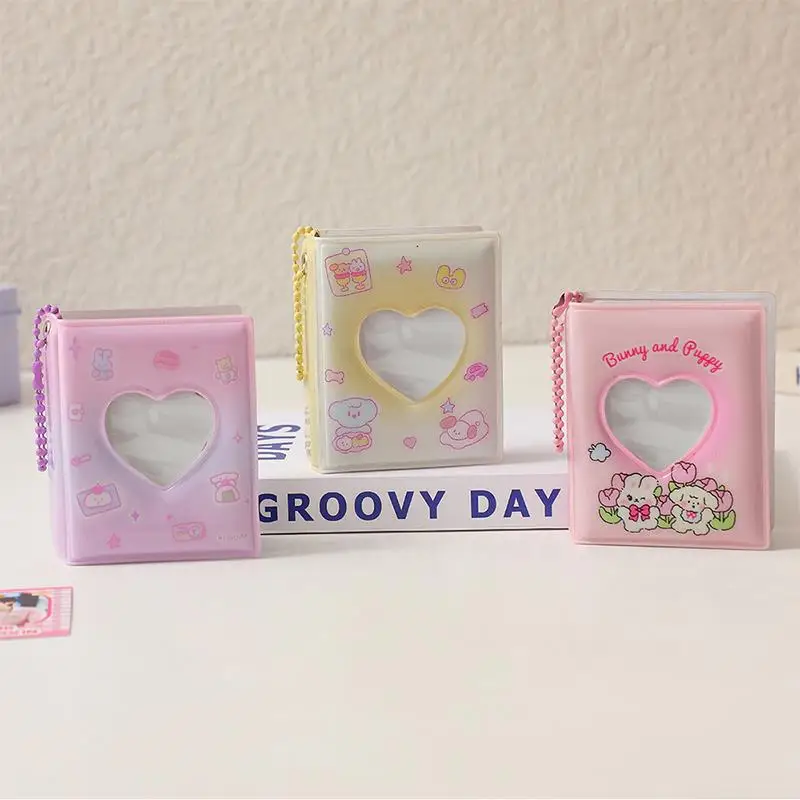 

Small Card Storage Album Mini Photo Album Love Hollow Album Pendant Cartoon Cute PVC Mini Photocard Holder Binder Photocards