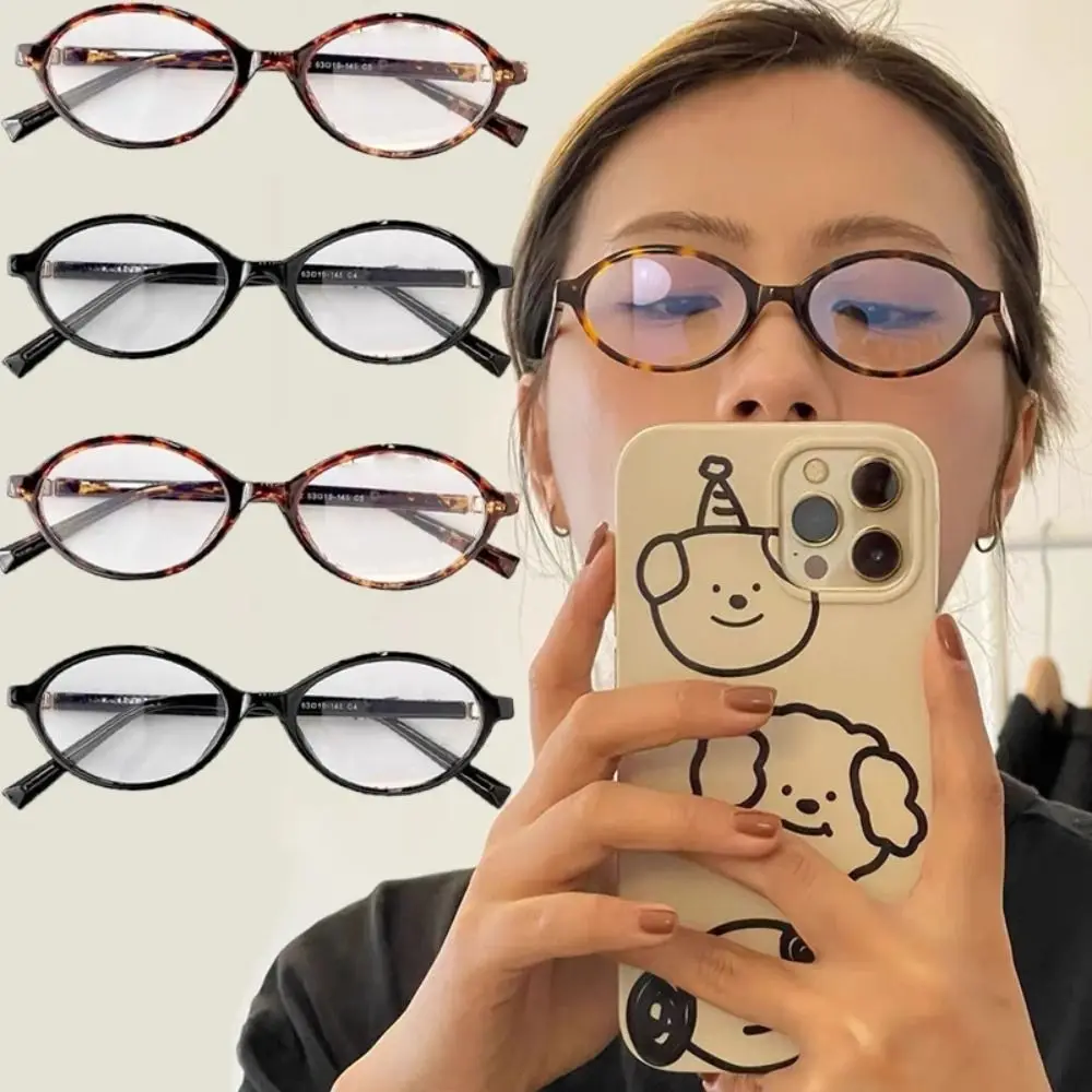 Oval Small Frame Retro Female Korean Plain Glasses Anti-blue Light Eyeglasses Eye Protection Ladies Optical Spectacle Eyeglass image 4