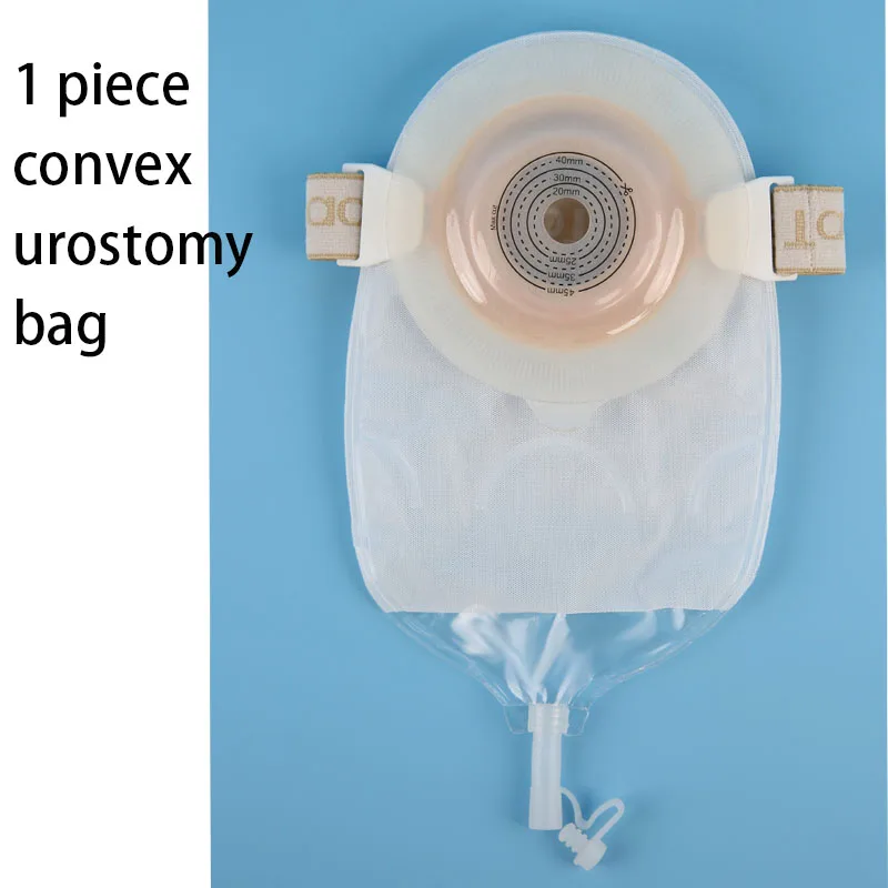 Convex Wafer Drainable Pouches,Waterproof Urostomy Stoma Bags 1 Piece System Cut-to-Fit（Max Cut 45mm）5PCS Hydrocolloid Barrier