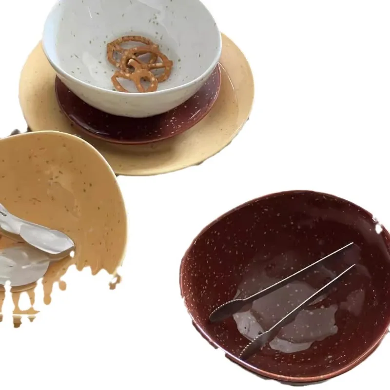 Belgian ceramic tableware set, ceramic disc, long dish, bowl, mug.