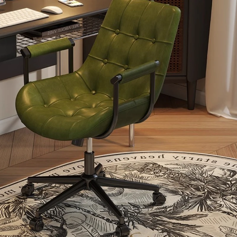 Picture 5: Mid-Century Home Office Chairs Adjustable Swivel Desk Chair with Armrest Bedroom Study Chair Ergonomic Computer Task Stool