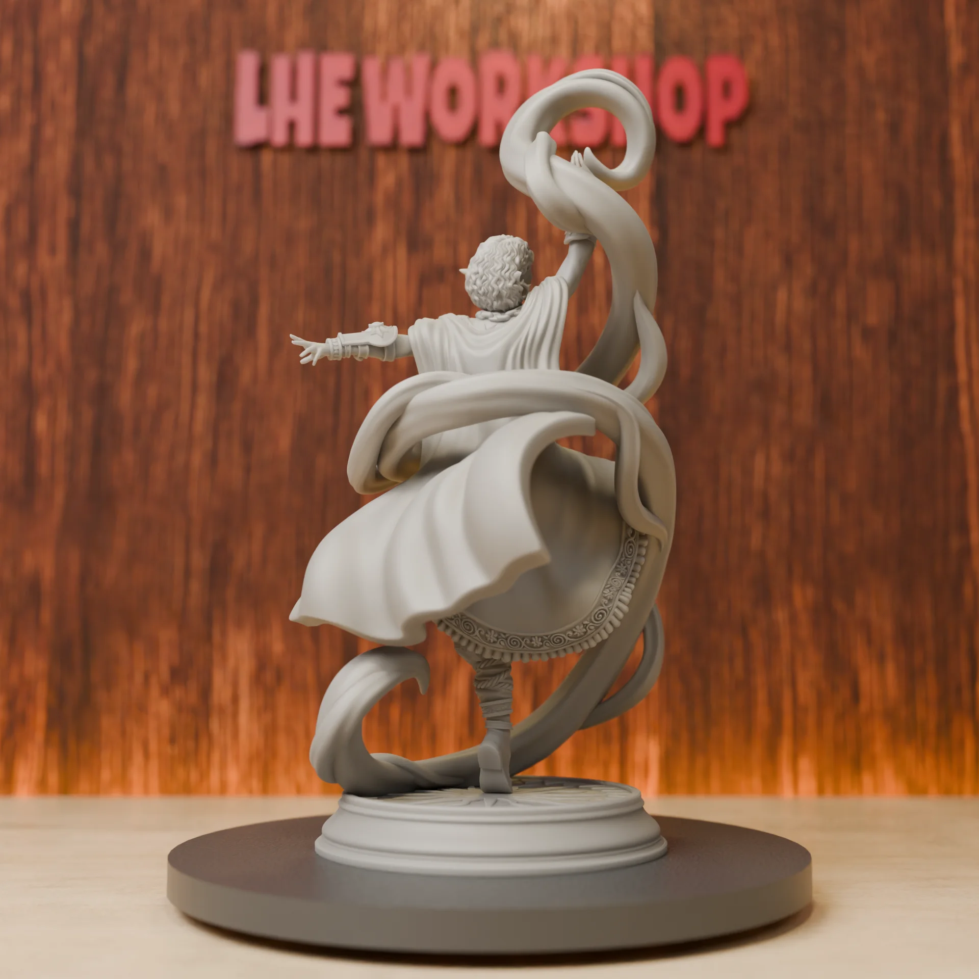 Sun Elf Sorceress Miniatures | 28mm-75mm | Resin 3D Printed DND Pathfinder Mini | Unpainted Grey