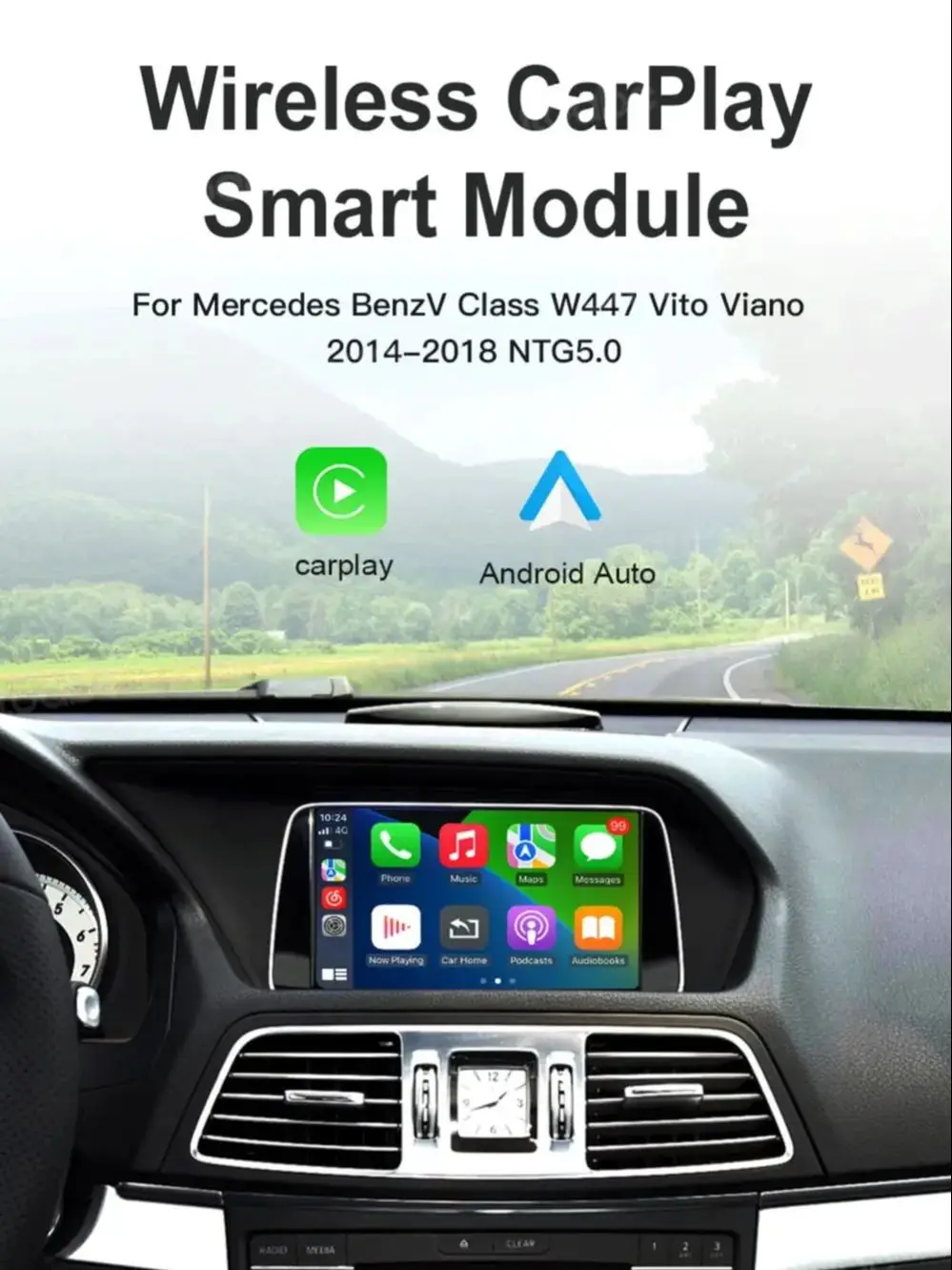 2025 Neues kabelloses CarPlay für Mercedes Benz W212 W213 C207 E-Klasse 2012–2016, mit Android Auto Mirror Link AirPlay Car Play