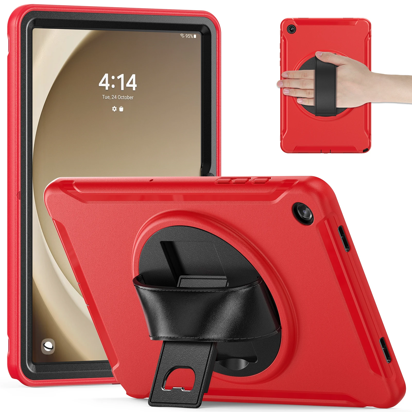 

3-слойный защитный чехол для Samsung Galaxy Tab A9 Plus 2023 11,0 "SM-X210 SM-X215 X216B X218U, вращающийся на 360 градусов чехол-подставка PC-TPU
