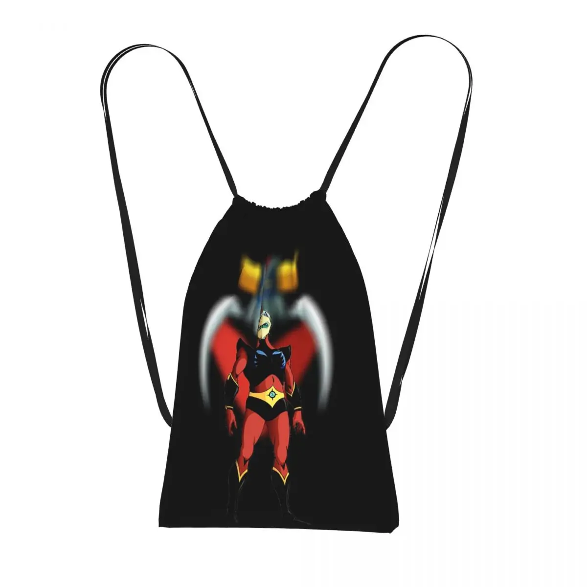 Goldorak Grendizer Anime UFO Robot Goldrake Drawstring Backpack hiking cycling Bag Lightweight Storage Drawstring Bag  Men Women