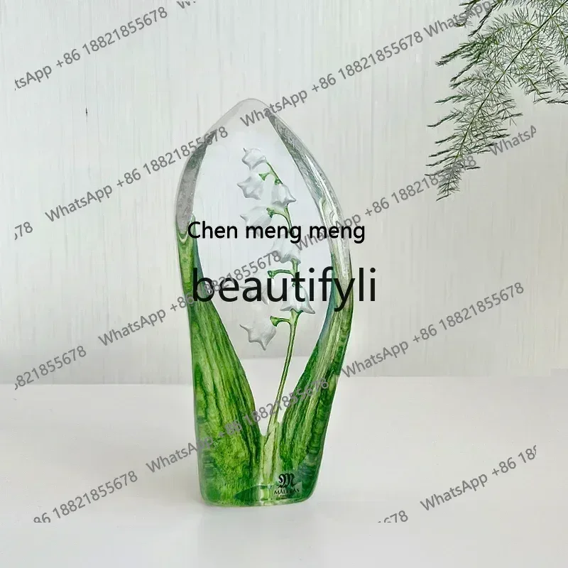 

S7486teae Lily of the Valley Crystal Ornament Home Art
