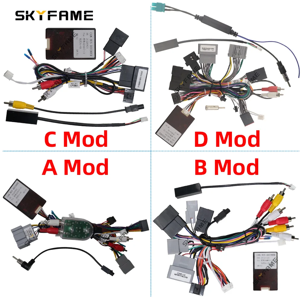 SKYFAME Car 16pin Wiring Harness Adapter Canbus Box Decoder Android Radio Power Cable For Range Rover Sport Land Rover Discovery