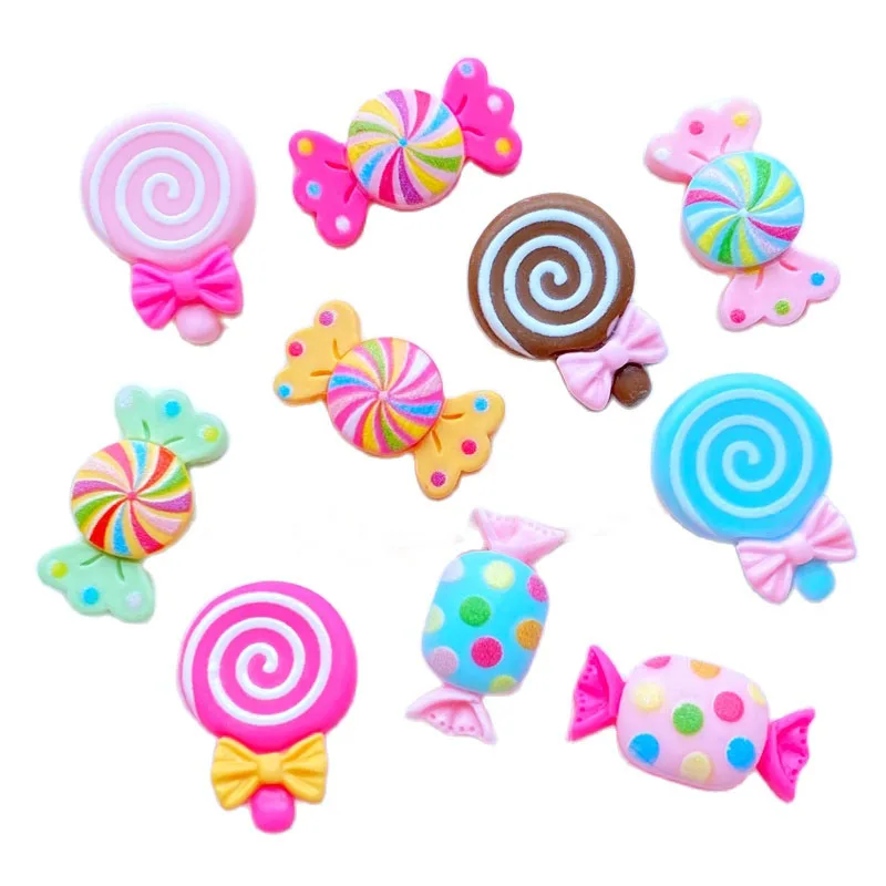 10/20Pcs New Resin Mini Candy / Lollipop Series Flat back Cabochons Scrapbooking DIY Jewelry Craft Decoration Accessories