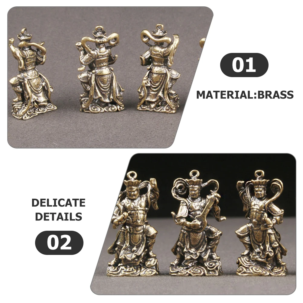 

4Pcs Brass Buddha Sculpture Vintage Craft Desktop Decoration Retro Buddha Statue Decor Brass Craft Decor