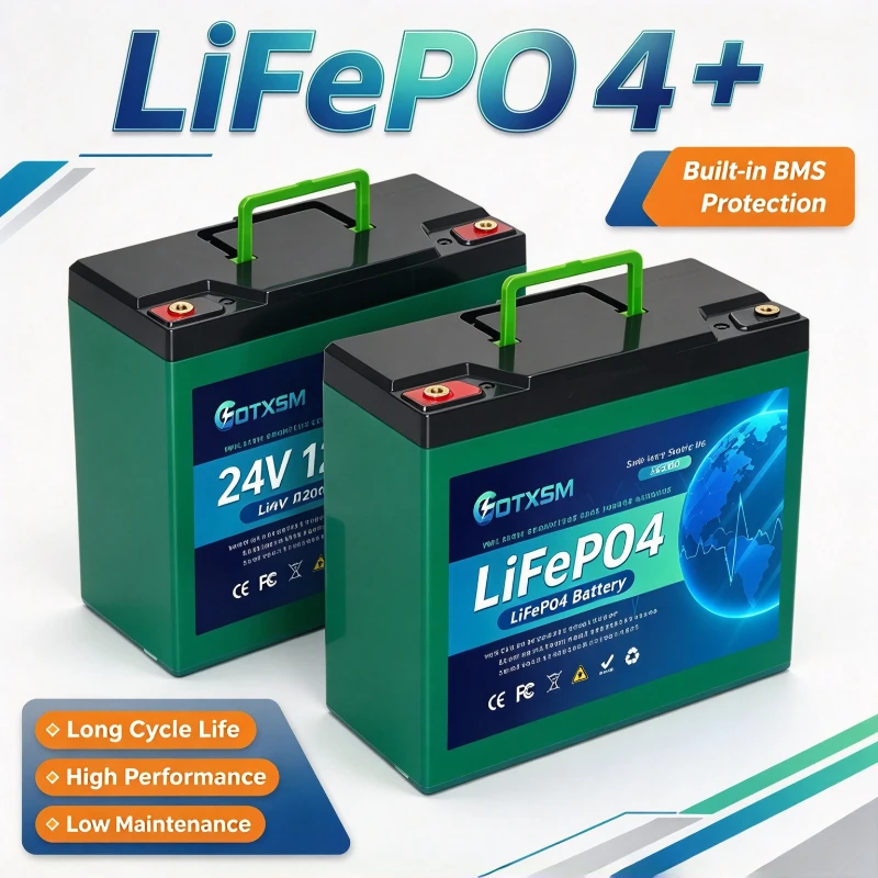 LiFePO4 Battery 24V S24120, LAF24120 Secure Deep Cycle LiFePO4 Battery, Thermal Stability Safe Battery For RV Travel Trailer