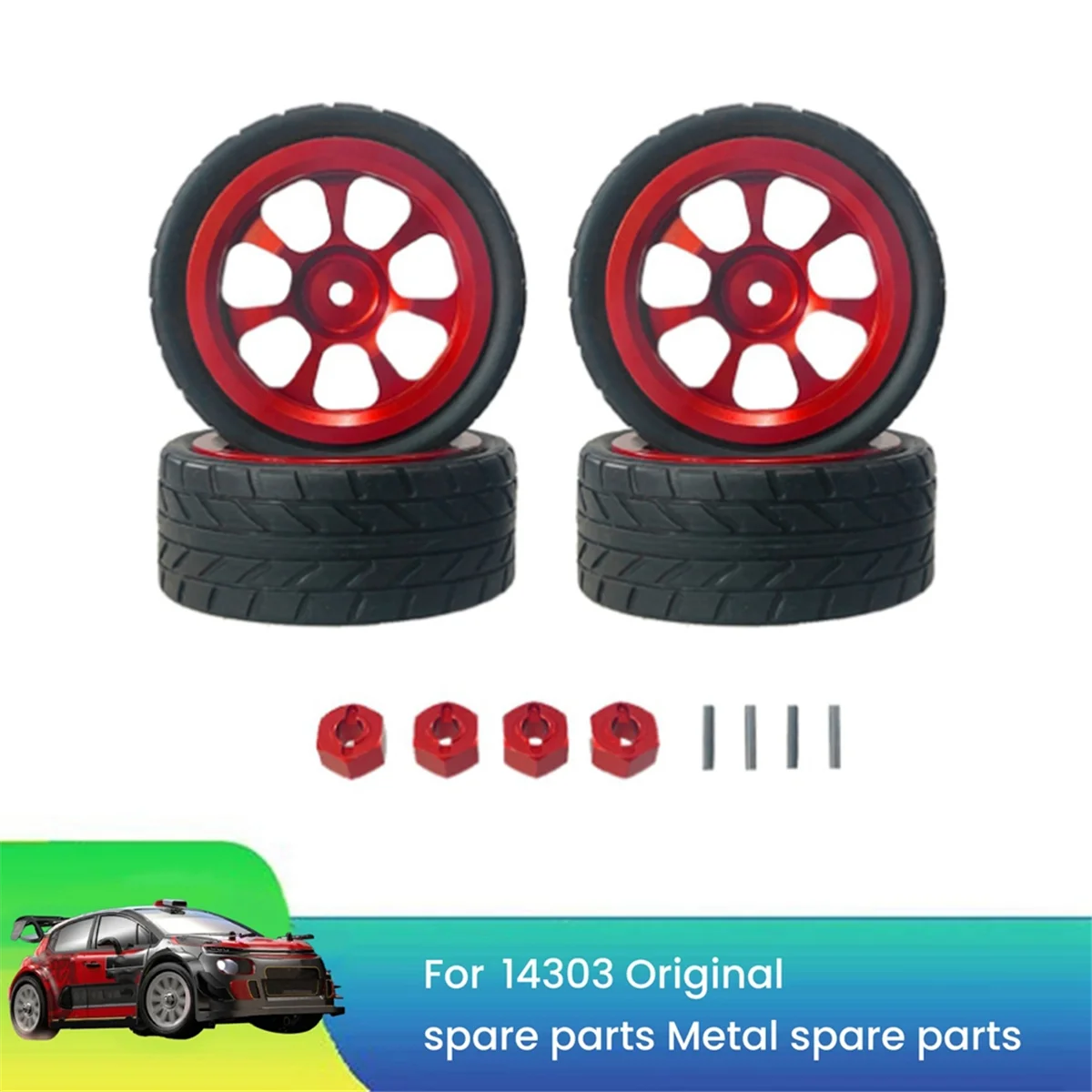 BAAA-Tyres, металлические ступицы колес, набор муфт для шин для MJX 1/14 14301 14303, детали для обновления радиоуправляемого автомобиля