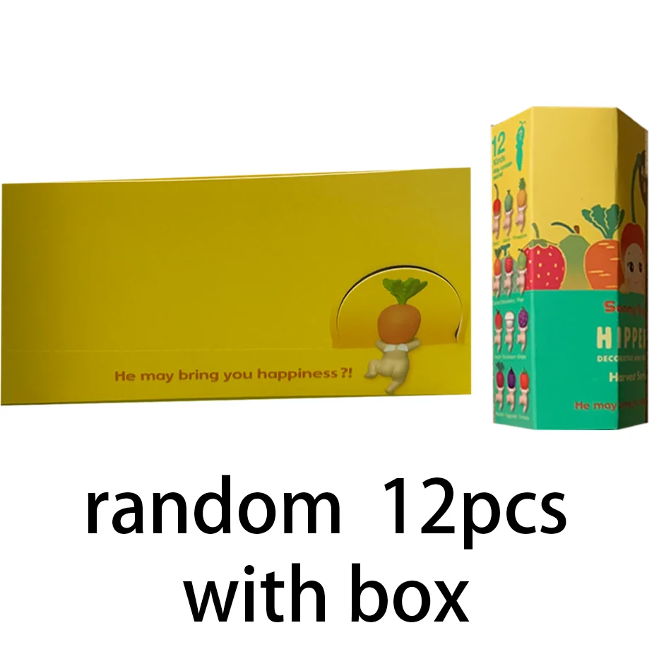 1-12 Stück Obst-Gemüse-Kopf Mini Liegende Puppe Blind Box Niedliche Bildschirm-Figuren Desktop-Auto-Ornament Sammlerstück Spielzeug Geburtstagsgeschenk