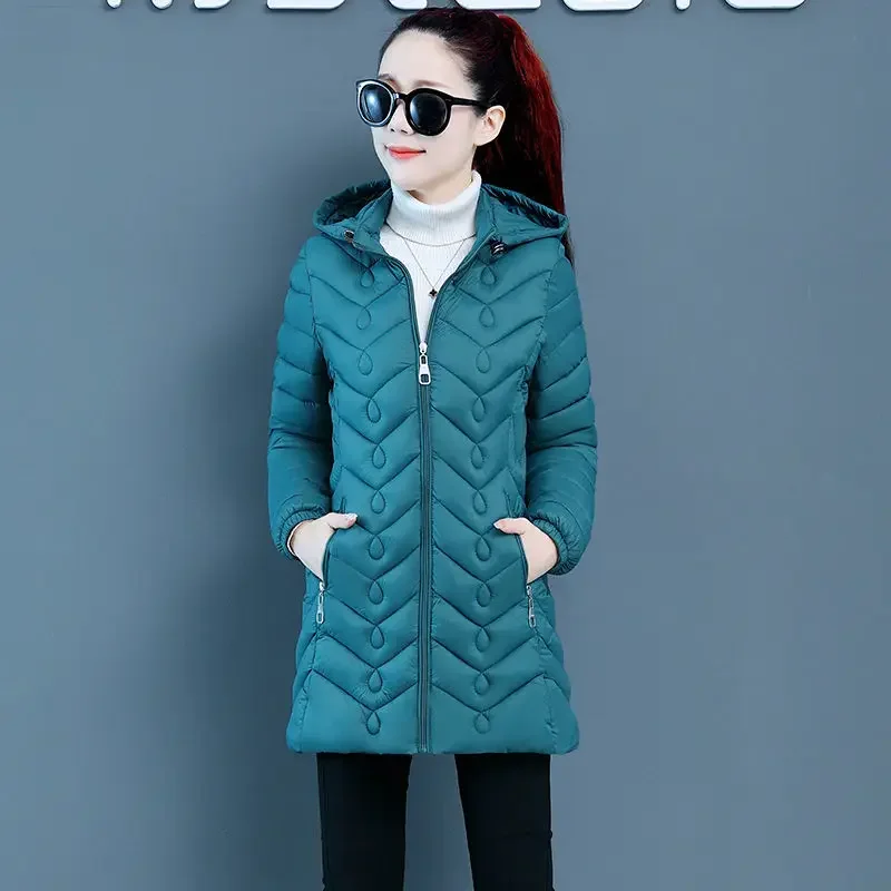 Ladies Fashion Winter Coat Women Down Cotton Hooded Jacket Woman Casual Warm Outerwear Jackets Female Girls Black Clothes PA1146