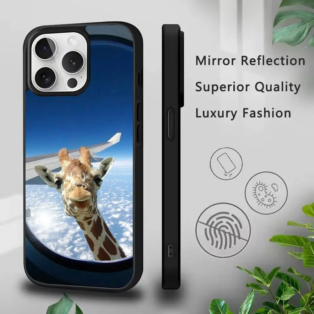 기린 재미있는 동물 아이폰 11,12,13,14,15,16,17,Pro,Max,Plus,Mini,SE4,E 폰 케이스 마그네틱 맥세이프 무선 충전