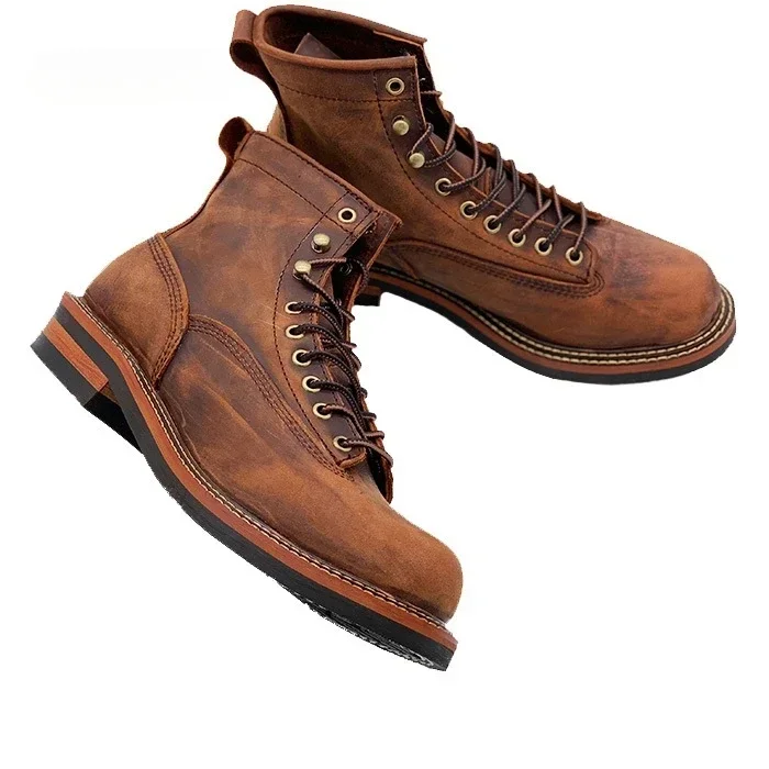 Męskie wysokiej jakości markowe buty outdoorowe z prawdziwej skóry Specjalne buty bojowe pustynne Męskie buty designerskie do kostki