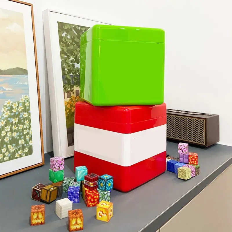 磁気ビルディングブロック収納ボックスプラスチック防塵容器スナックおもちゃブロック収納バケツデスクトップおもちゃの装飾品ギフト