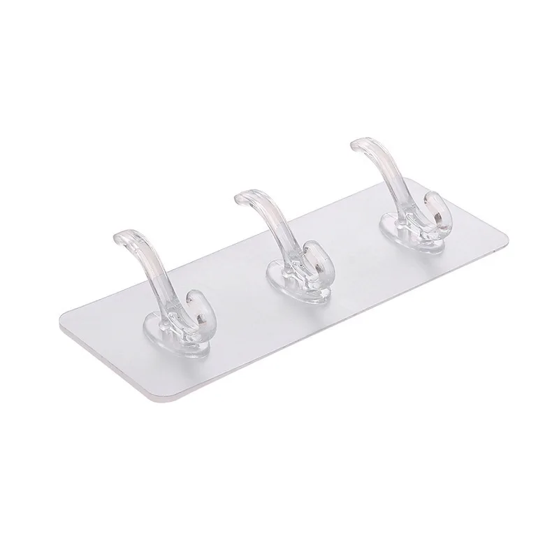 1/3/5/6 Row Transparent Wall Hooks for Hanging on The Wall Hat Clothes Coat Hanger Towel Holder Door Hook Bathroom Storage Rack