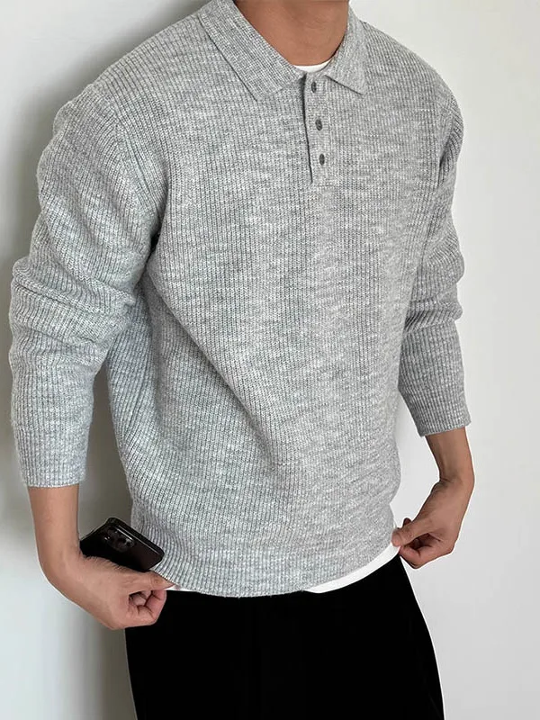 

Мягкий серый вязаный свитер с длинным рукавом для мужчин, универсальный повседневный стиль, осень-зима, теплый, из полиэфирного волокна