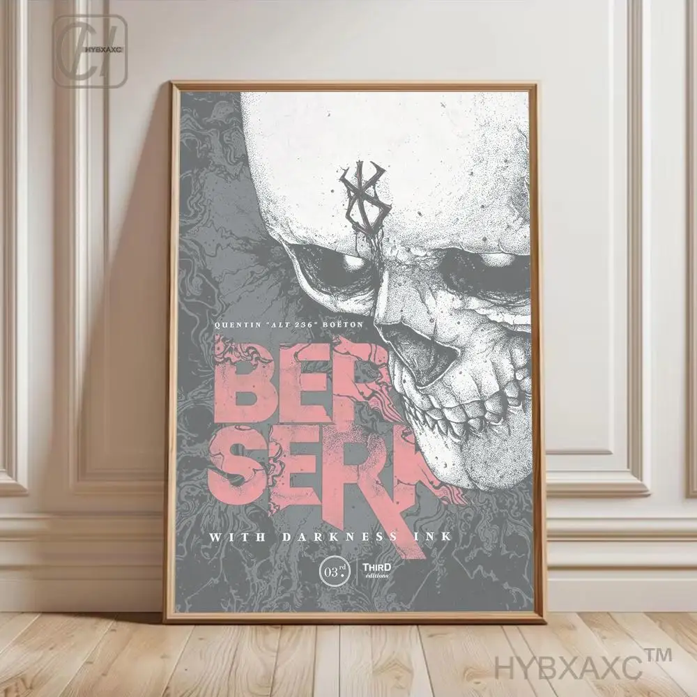 Berserk Guts Poster, Black Swordsman Manga Art Print, Unframed Wall Poster Home Decoration For Anime Lovers Gift Poster Poster H