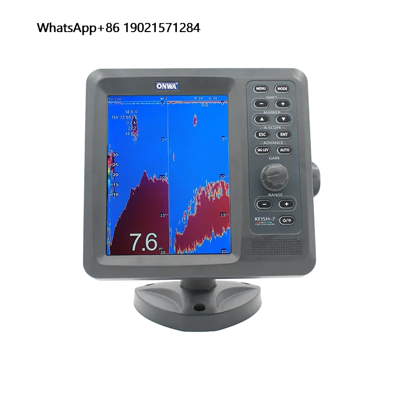 

Onwa Kfish-7 7 Tft Lcd Marine f Echo Depth Sounder Color Sonar With Measuring Size Function Bronze Transducers