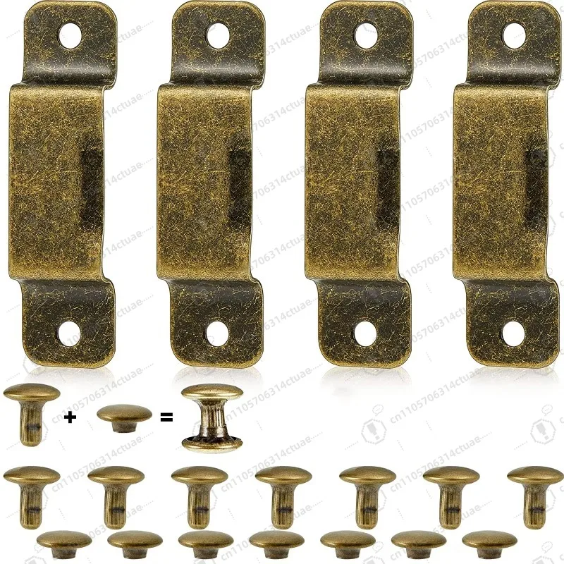 

4Pcs Small Metal Tape Measure Clip Bronze Measuring Holster with Rivets for Drilling Leather Pocket Tools