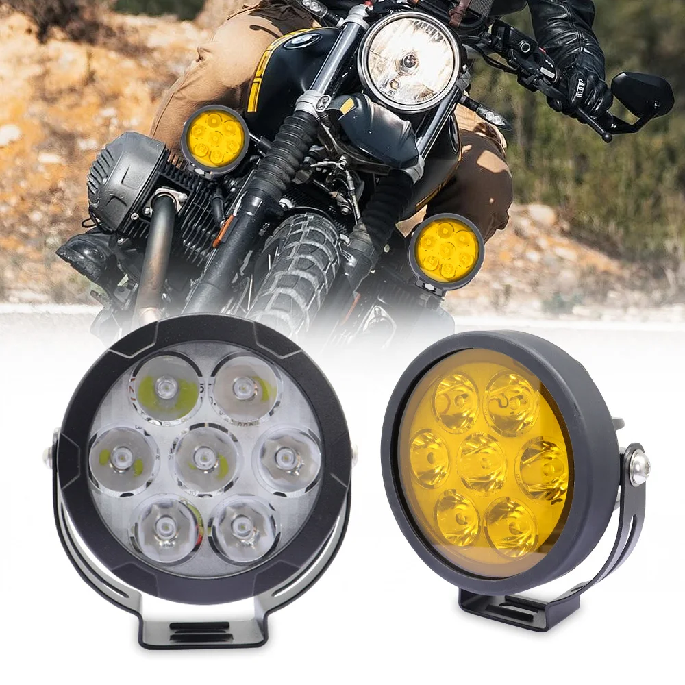 

5inch Round LED Spotlights White Yellow Motorcycle Fog Lights For BMW R1200GS F800GS F700GS F650 K1600 Auxiliary Driving Lamp