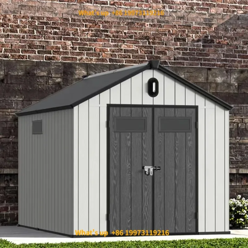 2026 Custom Size Resin Storage Shed 6x4ft Waterproof Outdoor Plastic Tool Room with Metal Frame OEM/ODM Service