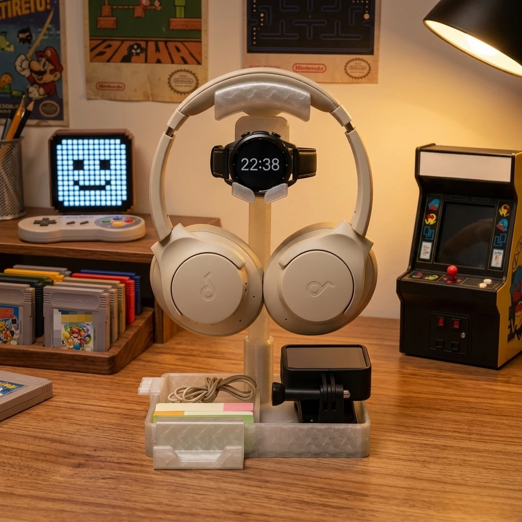 Gaming Accessories Organizer - Multifunctionele desktop-hoofdtelefoonhouder Gaming-tafelblad Headset-displayrek Bureau-accessoire-organizer
