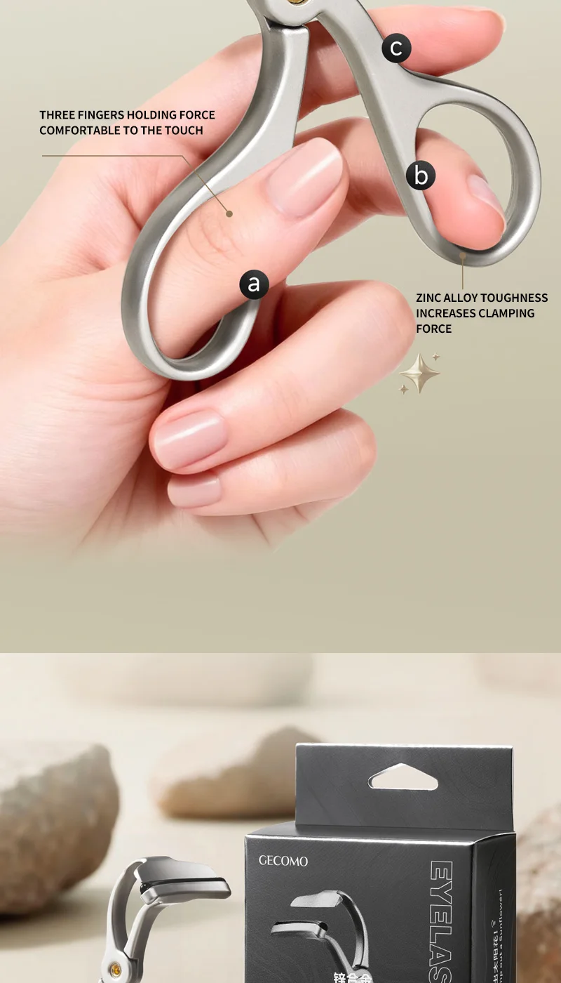 GECOMO Zinklegierung Minimalistischer Wimpernformer - Langanhaltende Fixierung Tragbarer Weitwinkel-Wimpernzange – Detail 7