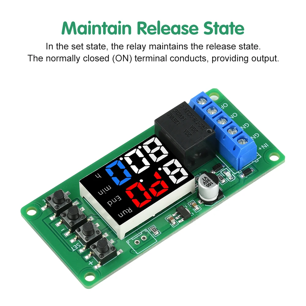 

DC 12V Digital Time Delay Relay Module 1 way Trigger Cycle Delay Timer Red Blue Dual LED Display Adjustable Timing Relay Switch