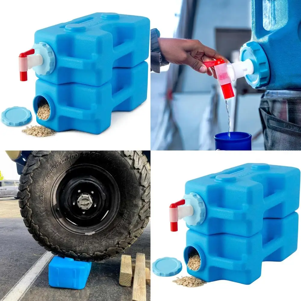 

Emergency Water Storage Containers with Spigot, Leak-Proof, Stackable - 3 Gallon Capacity, Ideal for Long-Term Food Storage, 2-P