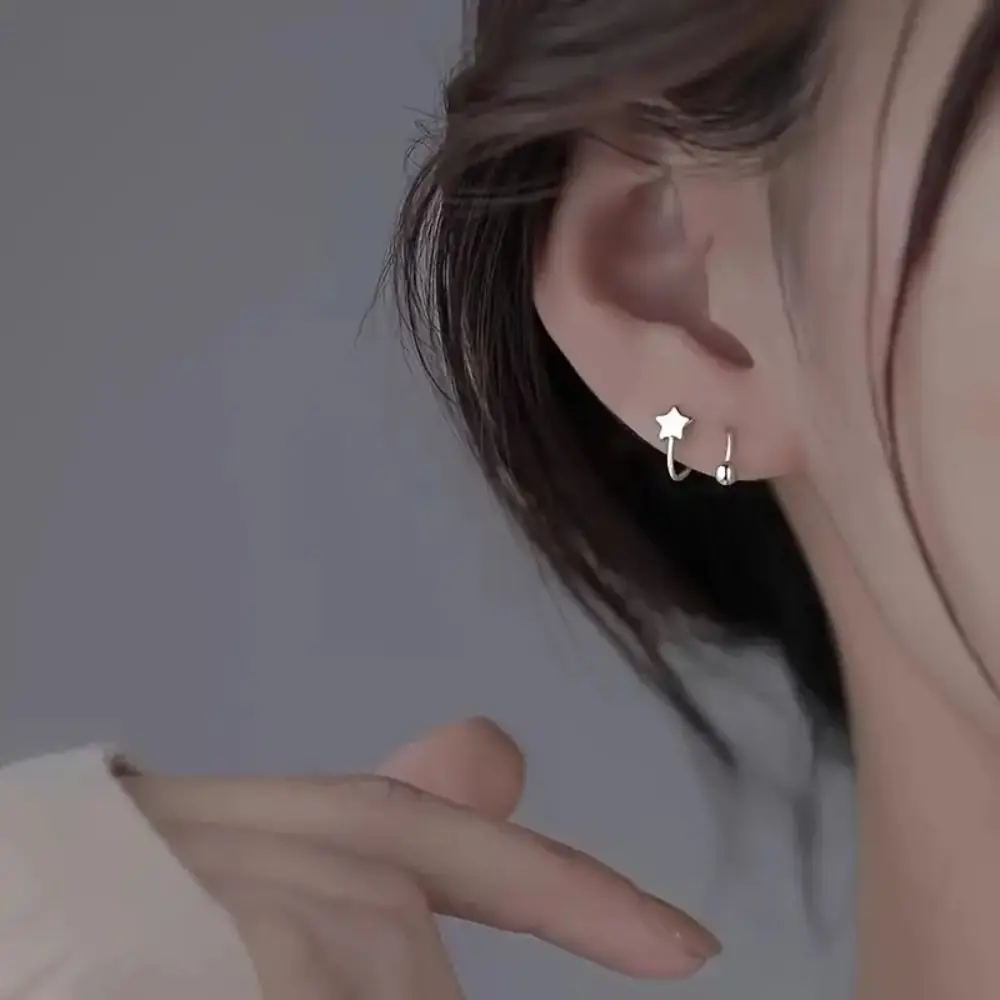 Star Spiral Stud Earrings Heart-shaped Exquisite Earring Jewelry Elegant Minimalist Design Jewelry Accessory Women
