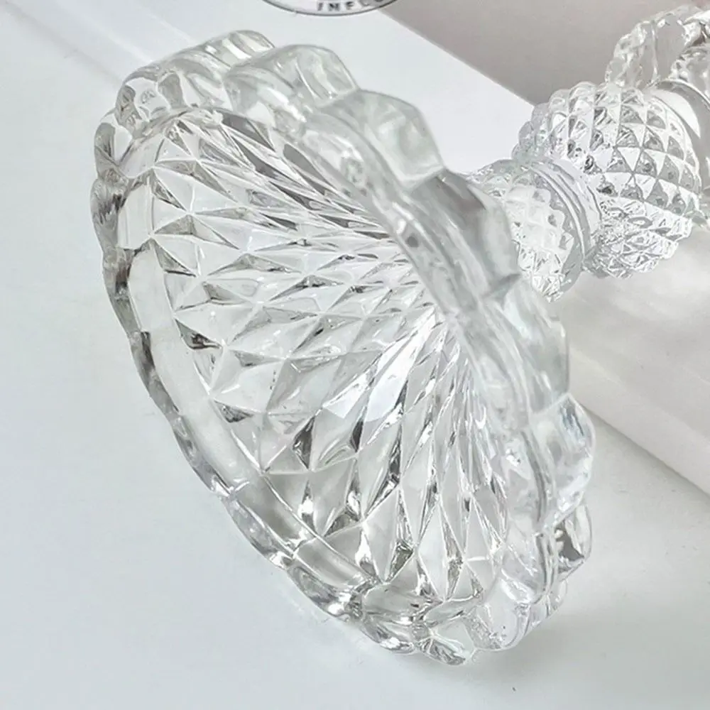 Simple Glass Crystal Ball Base Transparent Craft Glass Sphere Holder Photography Props Jewelry Stand for Home Decoration
