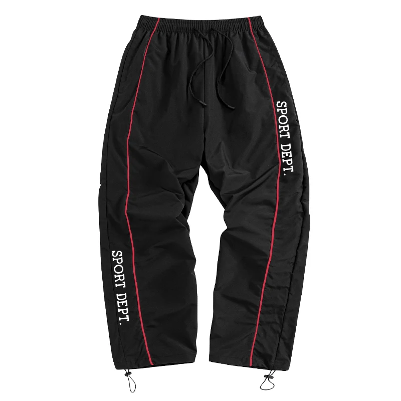 Men's Sport Letter Print Trendy Sporty Pants with Lines Gym Workout Running Trousers with Pockets Athletic Quick Dry Sweatpants