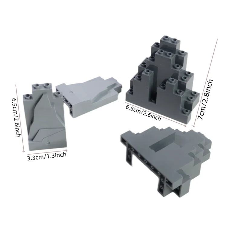 Zestaw klocków budowlanych MOC 10PCS Góry Wzgórza Akcesoria do majsterkowania Morze Model budowlany Klocki Dekoracja Scena Dzieci Prezenty urodzinowe