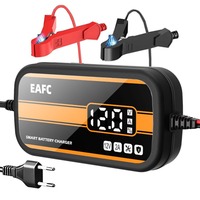 Newest 12V Car Battery Charger 2Ah-20Ah Intelligent Digital Display Lead Acid Battery Repair Charger for Car SUV Motorcycle