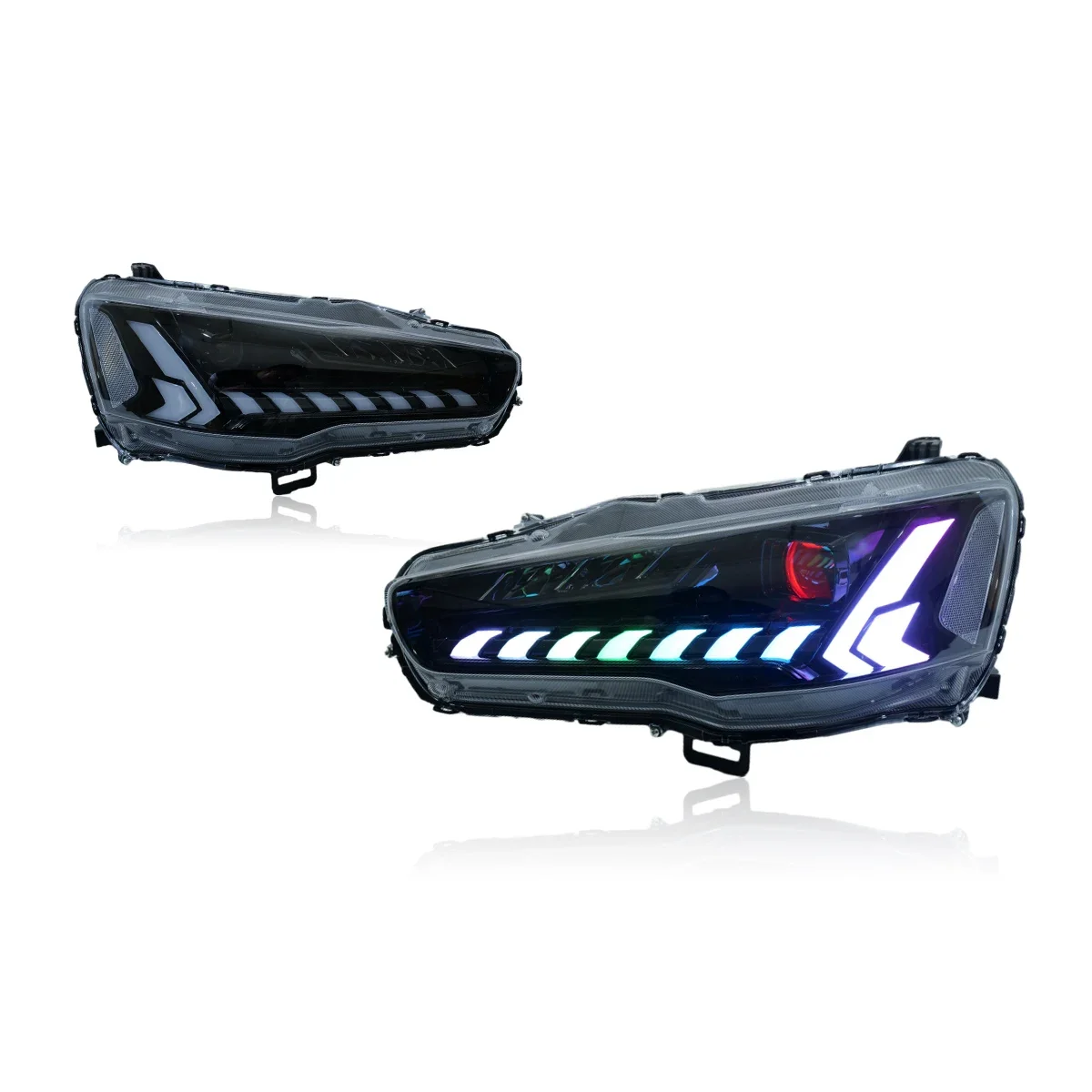 

Car For Mitsubishi Lancer EVO X Headlight RGB Upgrade Modified New DRL Dynamic Turn Signal LED light Auto Accessories 2009-2016