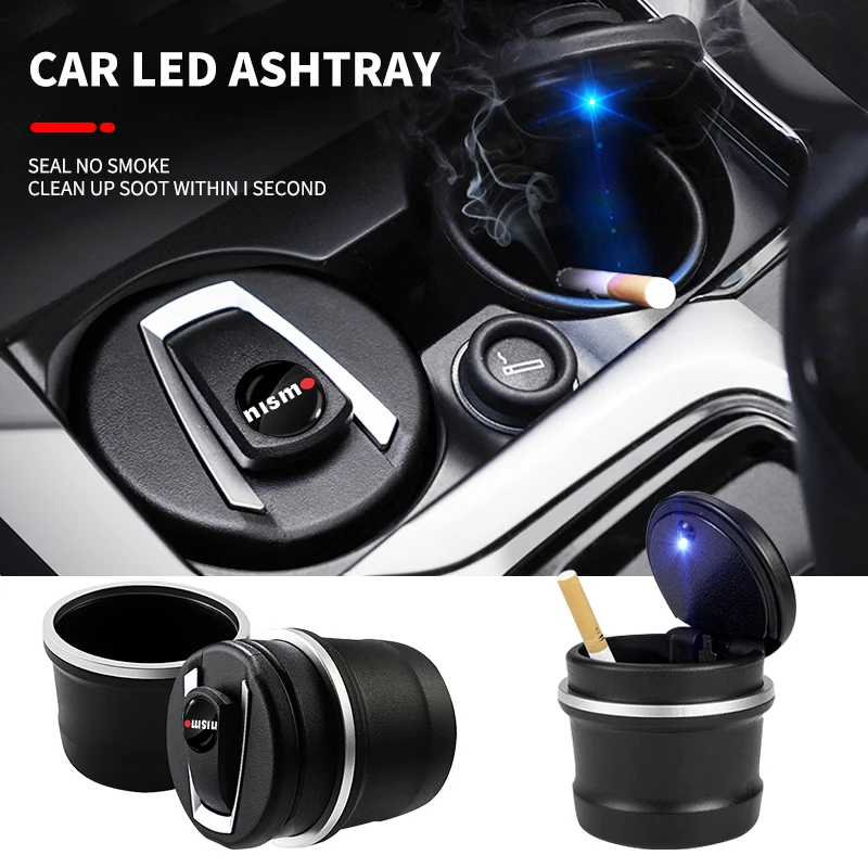 Portable Car Cigarette Ashtray Cup With LED Light Detachable For Nissan Nismo Mazda Opel Skoda Peugeot Citroen LEXUS Dacia Tesla