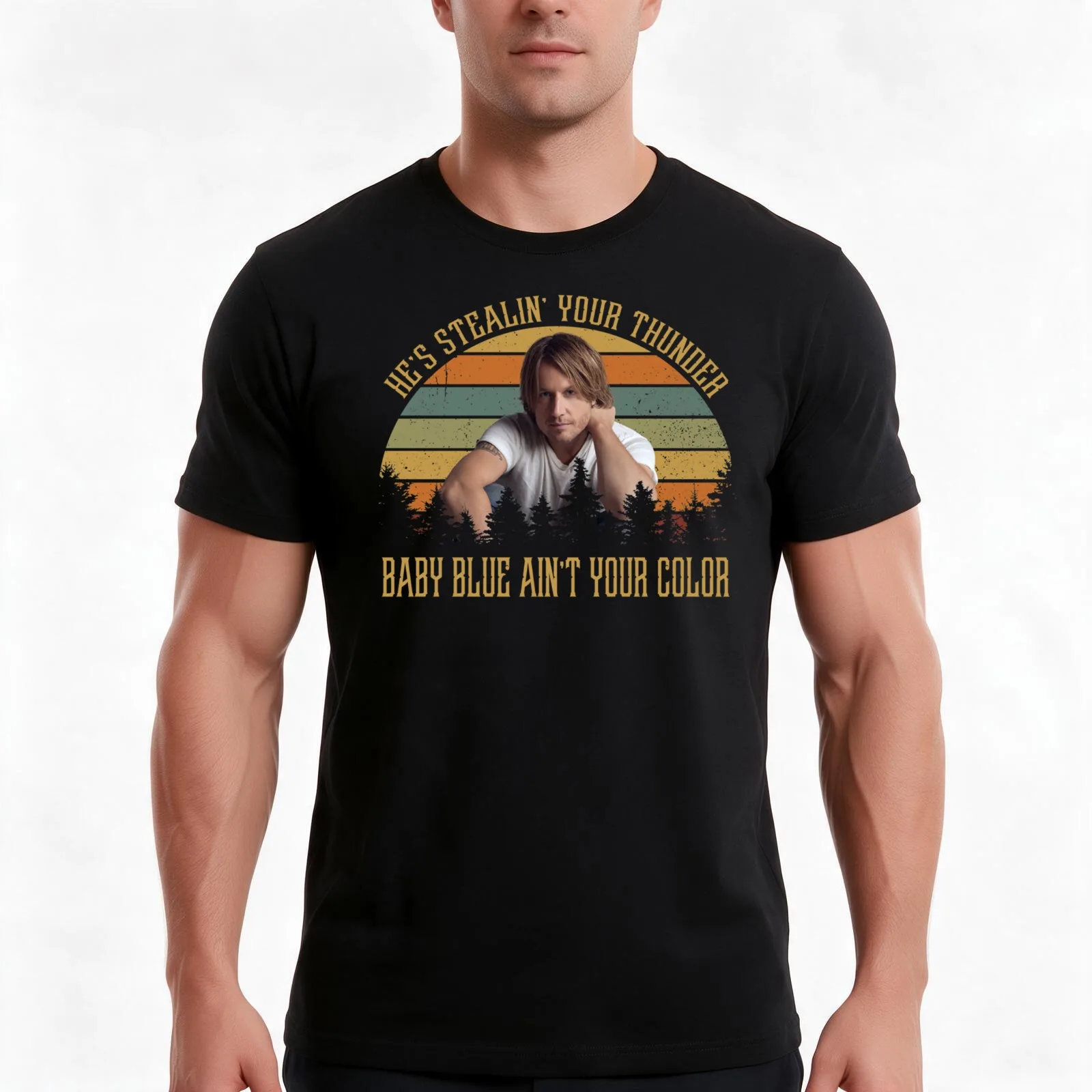 He_s-stealin_-your-thunder-Baby-blue-aint-your-color T-Shirt, Summer Casual Cotton Tee, Oversized Streetwear Tops, 100% Cotton